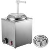 VEVOR Hot Fudge Warmer with Pump, 2.6 Qt Hot Fudge Dispenser, 650 W Cheese Warmer Dispenser, Stainless Steel Hot Cheese Dispenser, Single Head Cheese