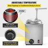 VEVOR Hot Fudge Warmer with Pump, 2.6 Qt Hot Fudge Dispenser, 650 W Cheese Warmer Dispenser, Stainless Steel Hot Cheese Dispenser, Single Head Cheese