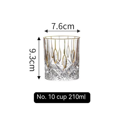 European Golden Rim Glass Drawing Golden Line
